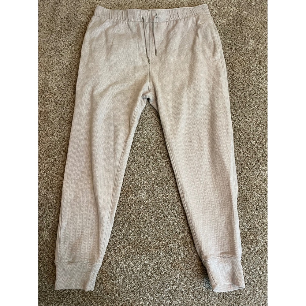 Abercrombie & Fitch Mens Soft AF Joggers XL Tan Herringbone Fleece Sweatpants